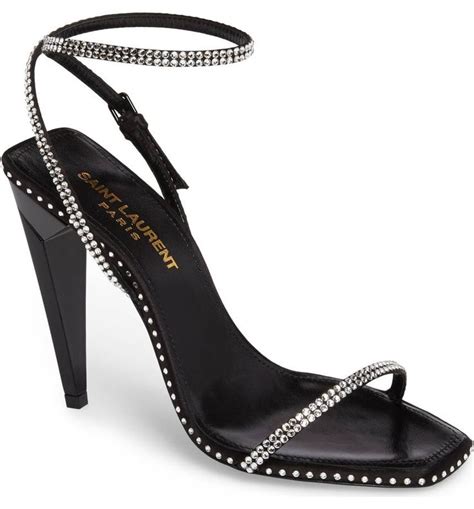 ysl freja crystal sandal|Saint Laurent Freja Strappy Crystal Sandals In Black .